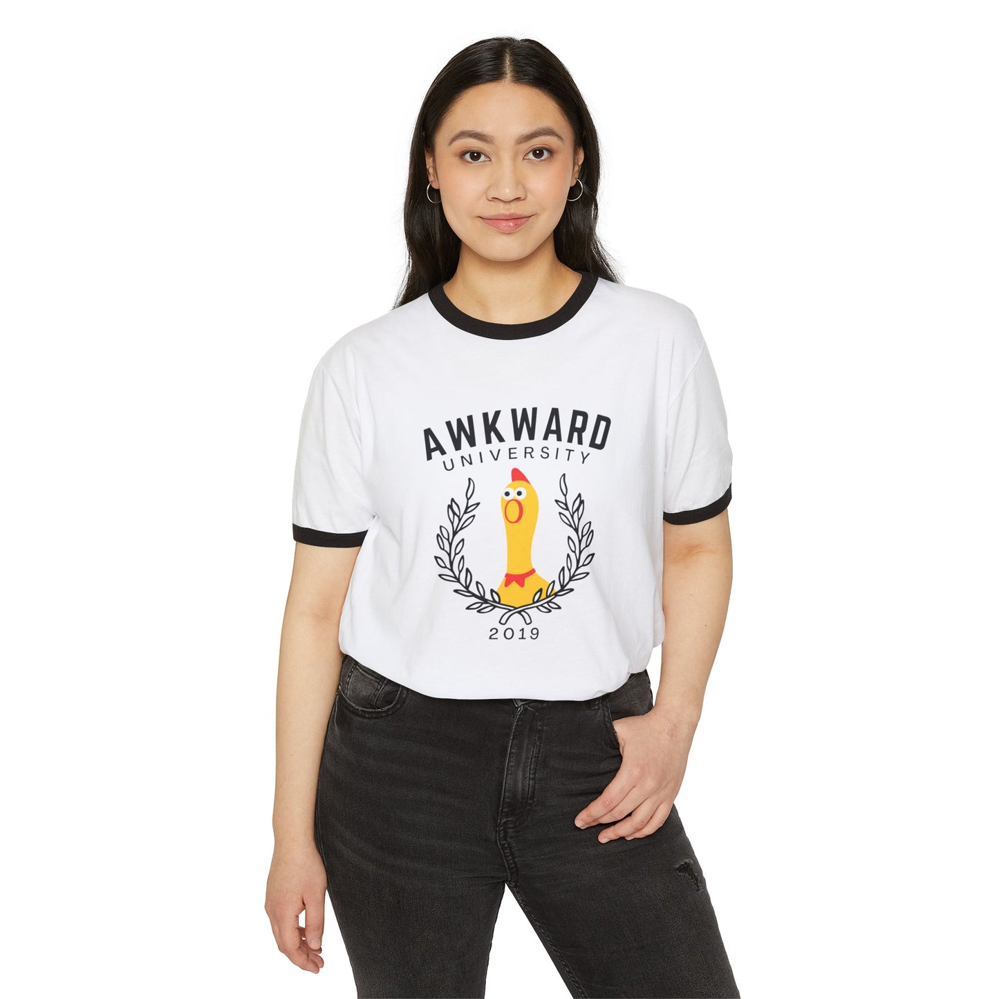 AWKWARD UNIVERSITY ringer t-shirt