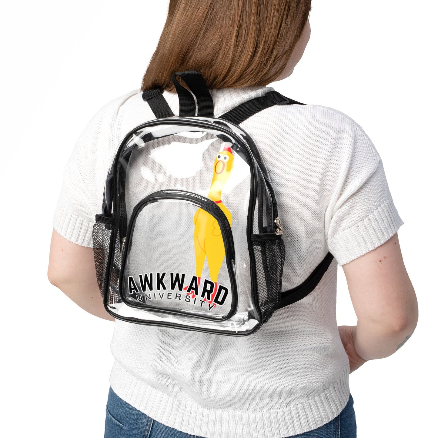 AWKWARD UNIVERSITY clear stadium backpack